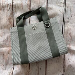 Lululemon Two-Tone Canvas Mini Tote Bag 4.5L Gray and Green